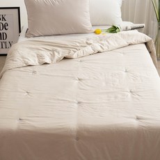 atonalo Shape抗菌蟎蟲防止刺繡被子, 燕麥色