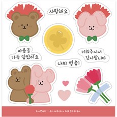 DONNA&DECO 兔子小熊裝飾貼紙 9入組, 混色, 20組