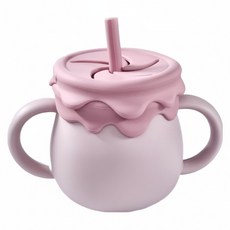 矽膠兩用維尼蜂蜜水杯 13.6 x 8.5 x 12cm, 紅蓋淺粉杯, 1個