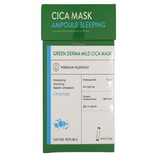 NATURE REPUBLIC Green Derma積雪草舒緩晚安面膜, 4ml, 21入