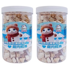 歐姆貓 海陸原肉凍乾粒 真空冷凍乾燥 保留原型食物 鎖住新鮮營養 補充蛋白質, 雞肉鱈魚, 80g, 2罐