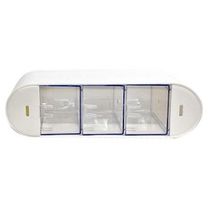 FAmILyLIFE 生活 無痕壁掛 3 + 2 多格調味盒, A-135-W 12.3 x 8.7 x 27.5cm 白色 440g, 1個