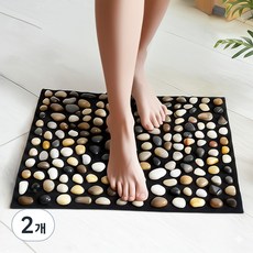 Unitree 鵝卵石足部按摩墊 中型, 波浪, 2個