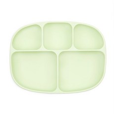 BUMKiNS 孩童矽膠吸盤5格餐盤, 淺綠色, 單品