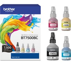 brother 兄弟牌 墨水 黑色 + 藍色 + 紅色 + 黃色 BT7500BC 套組, 混合顏色, 1套