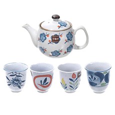 Minoru Akié茶具組 4人, 1套, 茶壺 + 杯子 4p