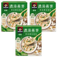 QUAKER 桂格 濃湯燕麥 鮮蔬蘑菇風味 5包入, 215g, 3盒