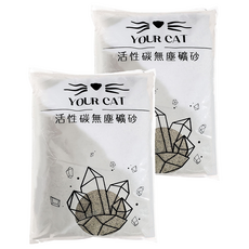 YourCat 你的貓 原礦破碎砂 活性碳無塵礦砂, 6kg, 2包, 無味
