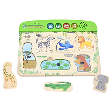 Leap Frog 跳跳蛙 木質動物拼圖，數字音樂模式，FSC認證木材，2歲以上適用, 1組, 6