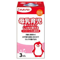 CHU-CHU 啾啾 母乳育兒標準口徑奶瓶用奶嘴 S-M-L尺寸, 0歲以上, 3個, 1組
