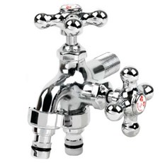 DOOJIN 浴室洗衣機專用分離式雙出口水龍頭 熱水快接頭型, 1個