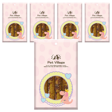 Pet Village 狗狗零食 PV空氣肉醬耐咬棒 5入 潔牙 營養豐富 無添加, 牛肉鮭魚, 80g, 5個