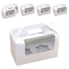 B Home Baking 瑪芬開窗包裝盒 2格 6入, 白色, 6個