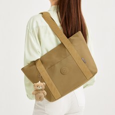 ADDEDIT 輕量肩背托特包 生活防水 Arish 媽媽包 + 配件, 沙米色(包), 隨機出貨(配件)
