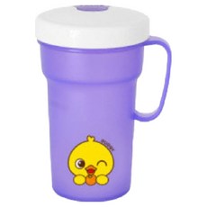 Edison 愛迪生 單握把300ml防漏吸管水杯2代 適用年齡24+ PP材質 不含雙酚A 防漏, 鴨PU, 328ml, 1個