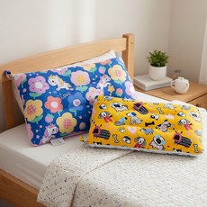 純棉可水洗安撫兒童荳荳枕頭 2個, 花朵獨角獸 藍色 + 幸運狗狗