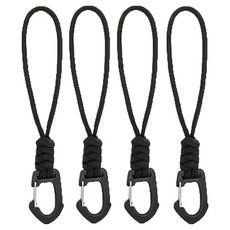 곰지홈 카라비너 키링 고리 줄 4p, 블랙