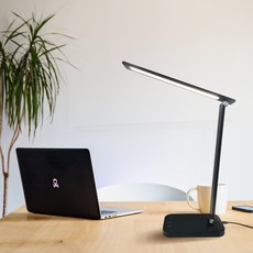 니디스 터치 타이머 각도조절 접이식 LED 데스크 스탠드 LP-01, 블랙