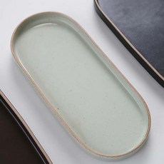 Erato Olheum系列 橢圓形陶瓷盤, 翠綠色, 1個