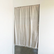 日系棉麻門簾 單開, 奶茶可可