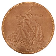 Naturehike 挪客 皮質圖案杯墊 NH22YW022, 圖案A 深棕色, 1個