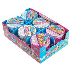 mytoys 史萊姆3色6入組 布丁罐 250g, 粉紅色+透明+藍色, 1.5kg, 1組