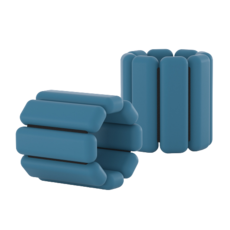 訓練手腕腳踝矽膠重量帶 2入, 藍色, 450克