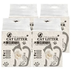 咪咪貓砂 木薯豆腐貓砂, 6L, 4袋, 原味奶香