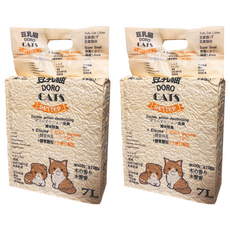 DORO CAT 豆乳貓 添加酵素與小蘇打顆粒雙重消臭極細豆腐貓砂 1.5mm 木質香 7L, 2包