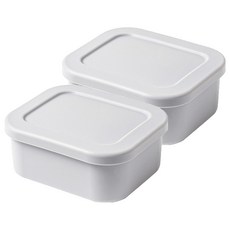 粉彩矽膠方形密封保鮮盒 灰色 300ml, 2個, 單品