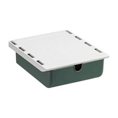 品屋 桌下收納盒 隱藏抽屜 雜物整理盒 磨砂PS材質 免釘安裝, 蒼竹綠, 1個