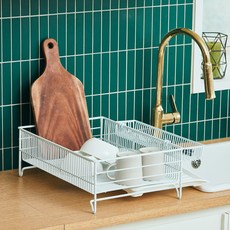 msliving 二合一塗層碗盤瀝水架, 白色
