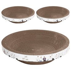 高精寵物 圓形貓抓窩, 木板色, 3個