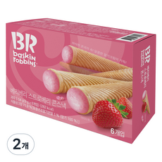 baskiN robbiNs 冰淇淋錐形零食 超級莓果草莓, 2個, 54g