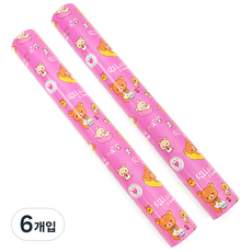 투영디자인 리락쿠마 포장지 중, 핑크, 6개입