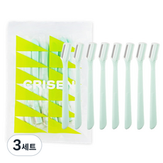 크리센 뚜껑형 안전캡 눈썹칼 8p 세트, 3세트, 민트