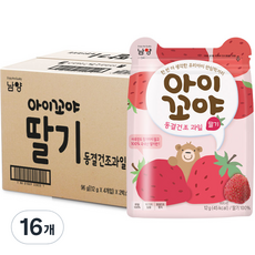 남양유업 아이꼬야 동결건조 과일칩 딸기, 12g, 16개