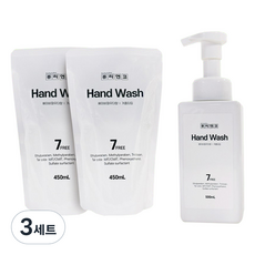 퓨리앤코 핸드워시 베이비파우더향 500ml + 리필 450ml 2p, 3세트, 핸드워시 세트