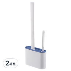 Monglico 免鑽孔壁掛式馬桶縫隙刷清潔刷 2件組, 藍色, 2套