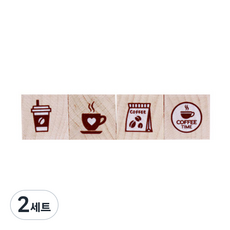 솜씨카드 호로록 커피 스탬프 4종 세트, 혼합 색상, 2세트