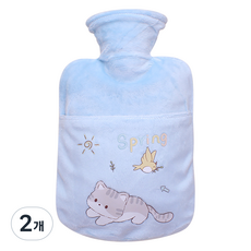 AUVEL 簡約熱敷袋 藍色貓咪 S, 2個