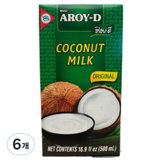 아로이디 코코넛밀크, 6개, 500ml