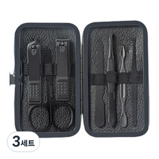 피피홈리빙 스테인레스 블랙 클래식 손톱깍이 7종 세트, 3세트, 혼합색상