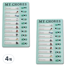 MaDaKkuMi 行程計畫表檢查清單一日計畫計畫表習慣看板, 綠色, 4個