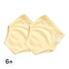 Bebehome居家生活 6層紗紗布學習褲/透氣親膚尿布褲 12~16kg, 黃色, 6件