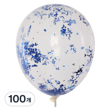 컨페티풍선 30cm, 글리터 블루, 100개