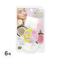 코지트 투명피부 더블 세안 브러쉬, 화이트 + 핑크, 6개