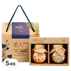 제주이야기 미인 화이바 꼬마 액상차 선물세트, 5세트, 한라봉차 200g + 한라봉도라지차 200g