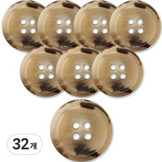 Button King 東大門鈕扣王 高級霧面大衣開襟衫鈕扣 23mm, 米色大衣 DBG, 32個