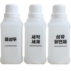 字樣清潔劑分裝瓶 1L x 3入 + 12款標籤組, 1套, 混色